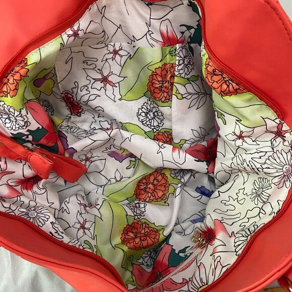 Desigual tangerine Embossed Floral Shoulder Bag With Adjustable Strap & Inn - Picture 6 of 15